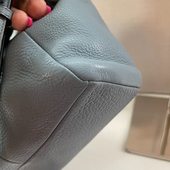 Coach Leather Small 2-way Handbag Baby Blue - Picture 10 of 12